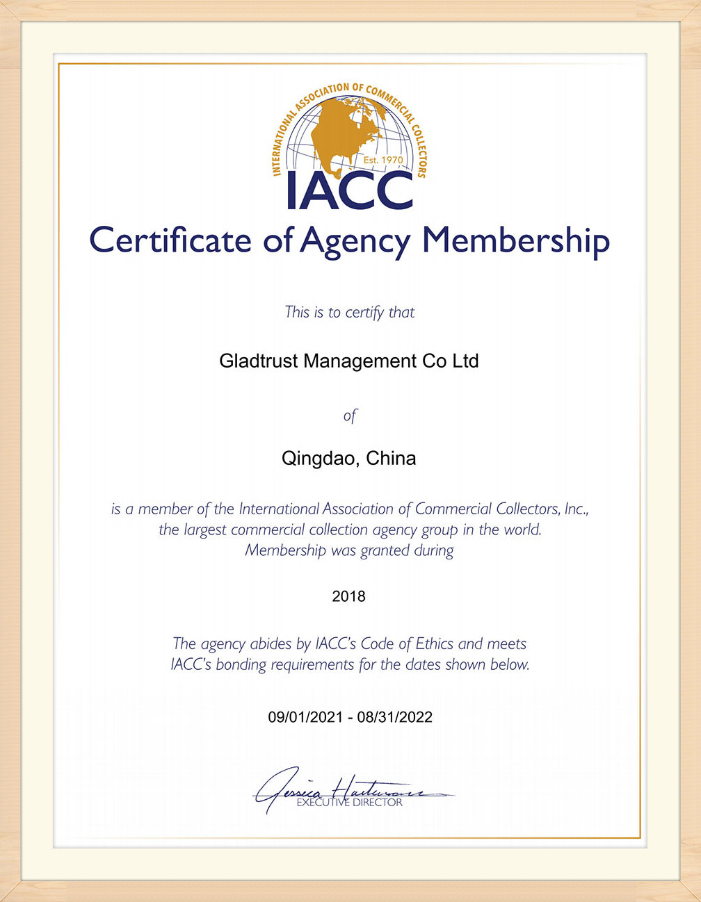 IACC Membership Certificate